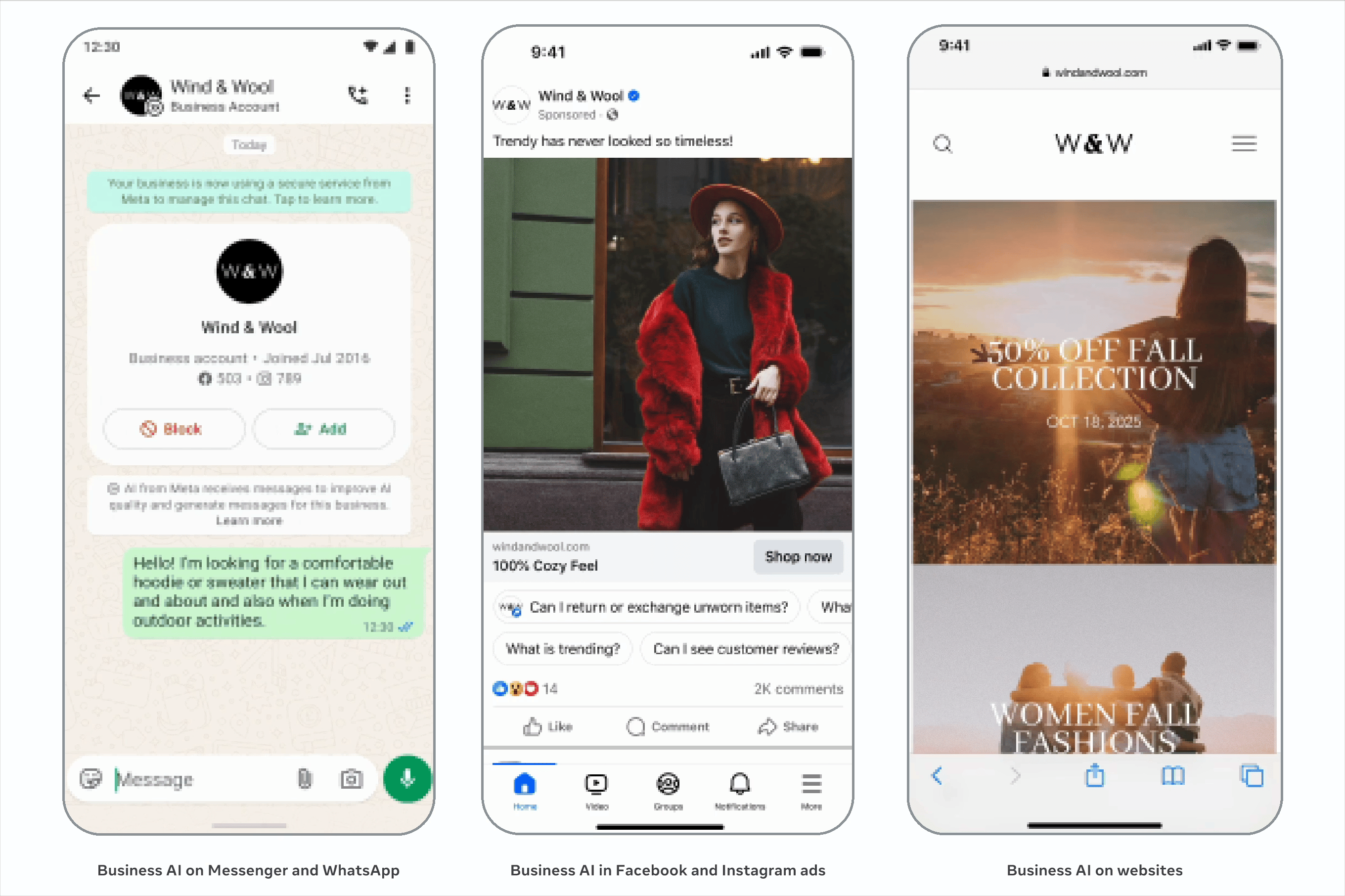 Screenshot of Meta Business AI